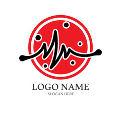 Heart beat logo or pulse line logo for medical medicine with modern vector illustration concept.