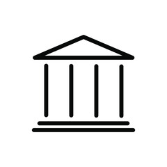 Pantheon style architectural building vector icon illustration.