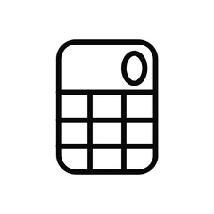 Calculator icon, black isolated vector illustration..