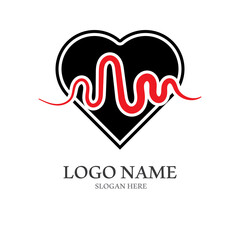 Heart beat logo or pulse line logo for medical medicine with modern vector illustration concept.