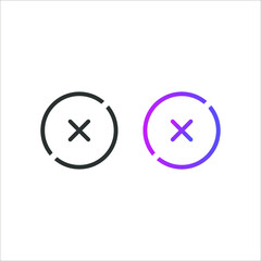 Cross sign icon, in solid and gradient color