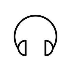 Headphones earphones flat icon. Headset silhouette.