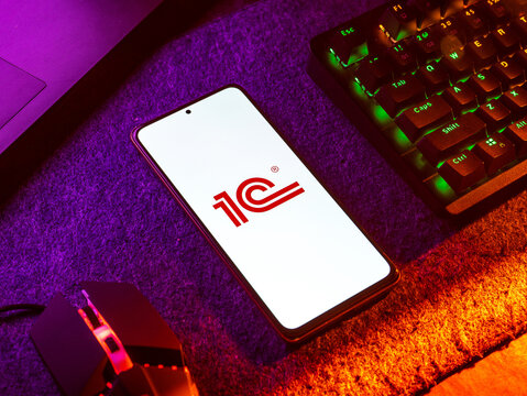 West Bangal, India - April 20, 2022 : 1C Company on phone screen stock image.