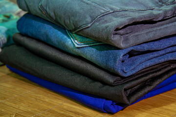 Abstract line shape of folded pants