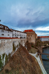 Beautiful view to church and castle in Cesky Krumlov, Czech republic