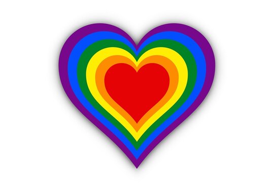Colores del arcoíris en corazón