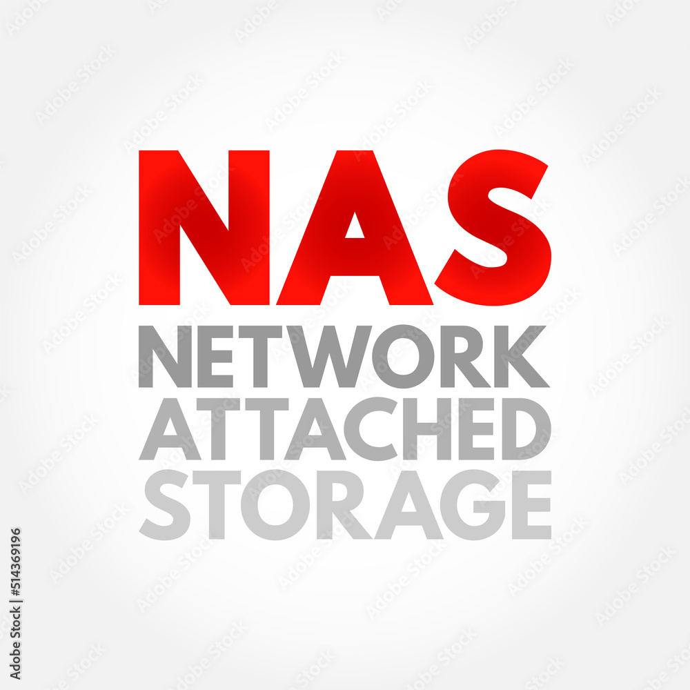 Aufkleber nas network-attached storage - file-level computer data storage server connected to a computer netwo