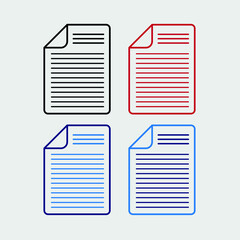 paper icon. colorful paper with curled corners.