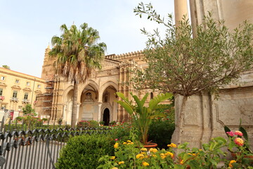 Obraz premium Palermo, Sicily (Italy): The Cathedral of Palermo dedicated to the Assumption of the Virgin Mary. UNESCO World Heritage Site