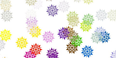 Light multicolor vector pattern with colored snowflakes.