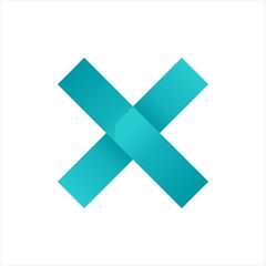Letter X icon logo vector template. X elegant simple typographic. X teal tosca color illustration