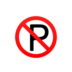 isolated no parking road sign flat infographic vector design