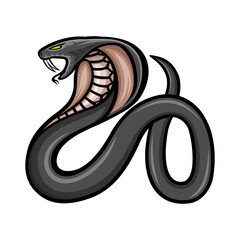Obraz premium Angry snake cobra icon on white background.