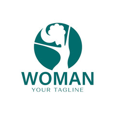 Active woman silhouette logo design, Wellness, Success