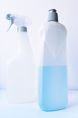 cleaning products in plastic