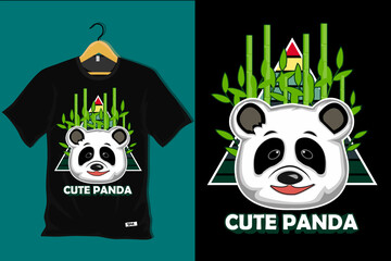 Cute Panda Retro Vintage T Shirt Design