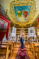 iglesia de Hlomcza ( Lodzina) , valle del rio San, , voivodato de la Pequeña Polonia, Cárpatos,  Polonia, europe