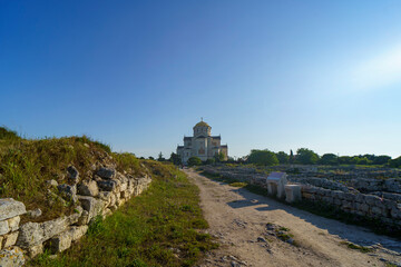 Fototapeta na wymiar Sevastopol, Landscape overlooking historic Chersonese