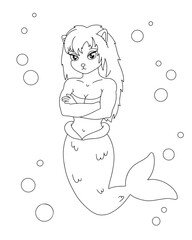 Coloring book page for kids. Cartoon style character. Vector illustration isolated on white background.