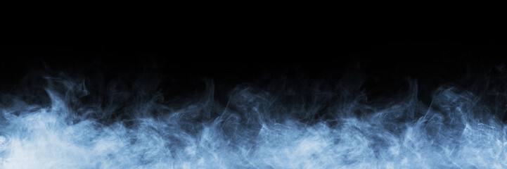 Abstract smoke texture frame over black background. Fog in the darkness. Natural pattern.
