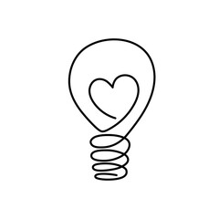 Light bulbs,one line art,hand drawn continuous contour.Sketch electric devices,idea concept.Sign of scientific discovery,insight.Decoration for banners,stories,posters.Editable stroke.Isolated.Vector