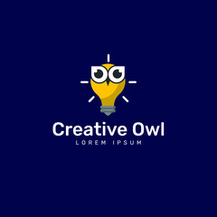 Creative owl logo design template