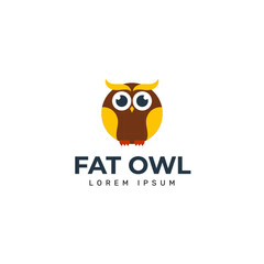 Fat owl logo design template
