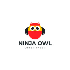 Ninja owl logo design template