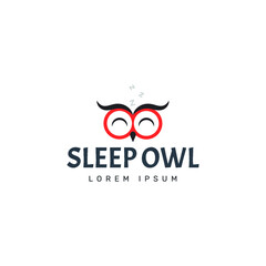 Sleep owl logo design template