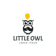 Little owl logo design template