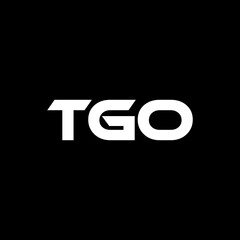 TGO letter logo design with black background in illustrator, vector logo modern alphabet font overlap style. calligraphy designs for logo, Poster, Invitation, etc.