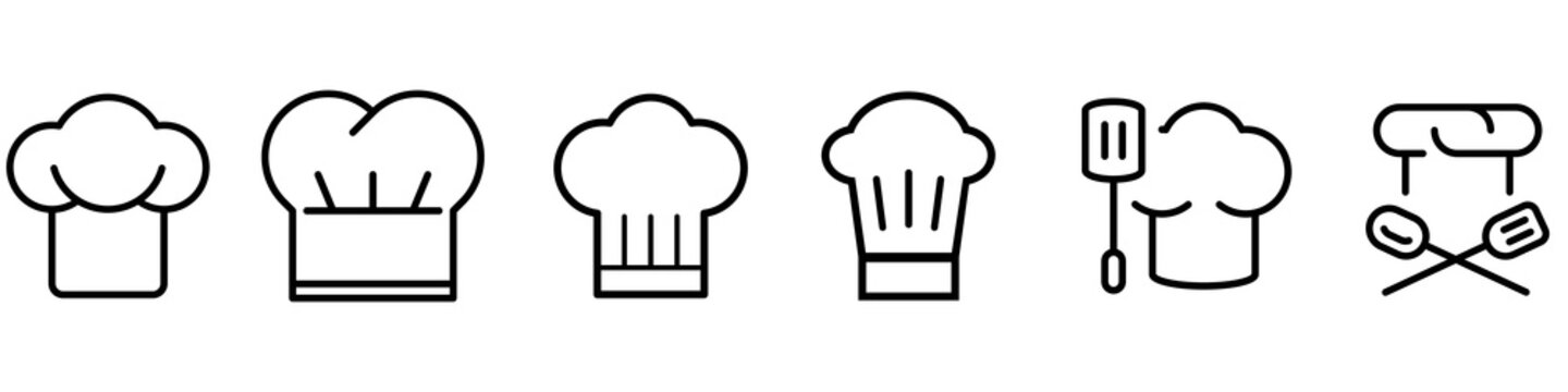 Chef hat vector icon set. cook illustration sign collection. kitchen symbol. restaurant logo.