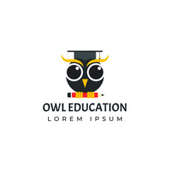 Educated owl logo design template