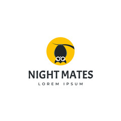 Night owl logo design template
