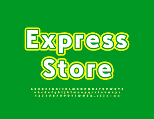 Vector business banner Express store with creative Alphabet Letters, Numbers and Symbols set. Modern stylish Font