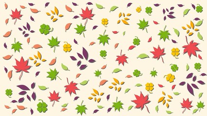 seamless aesthetic pattern with flowers and leaves illustration background