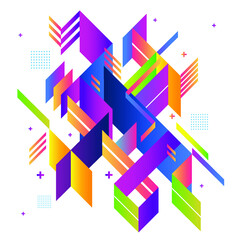 Obraz premium Geometric abstract element pattern with colorful gradient vector background