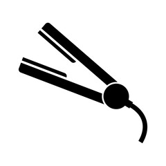 Isolated Bathroom Equipment Hair Straightener Glyph Icons EPS 10 Free Vector Graphic