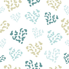 Naklejka na ściany i meble Hearts. Pattern with multi-colored hearts of different sizes in pastel colors on a white background.