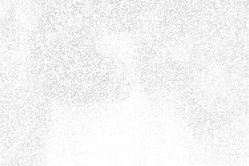 White And Grey Halftone Dotted Backdrop. Abstract Polka Dots Pattern. Pop Art Style Background. Silver Explosion Of Confetti. Digitally Generated Image. Vector Illustration, Eps 10.  
