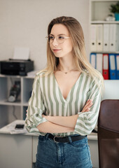 Young woman working on a computer