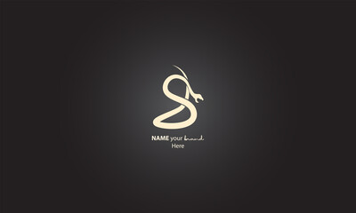 simple snake logo vector illustration. and logo alphabet ,S logo alphabet, brand for animal 