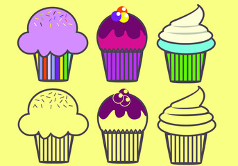 Cupcake vector is suitable for food and interface design industry