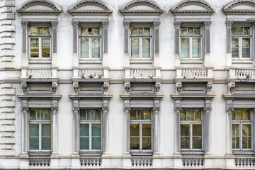 Facade of neoclassical building in London, England