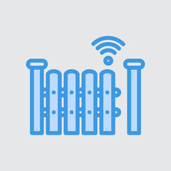 Gate icon in blue style about smart home, use for website mobile app presentation