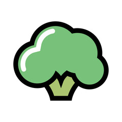Isolated Broccoli Icons EPS 10 Free Vector Graphic
