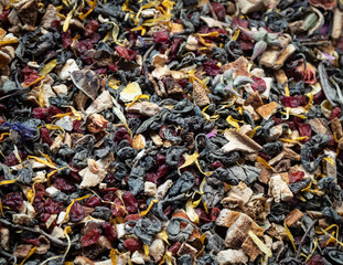 fruit tea made from dried flowers and berries
