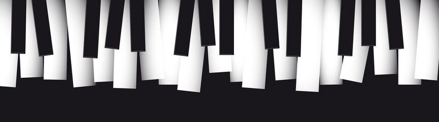 Disarranged piano keys. Vector illustration for banner