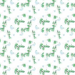 Trendy Seamless Floral Pattern in Vector