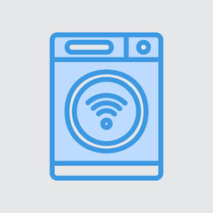 Smart washing machine icon in blue style about smart home, use for website mobile app presentation